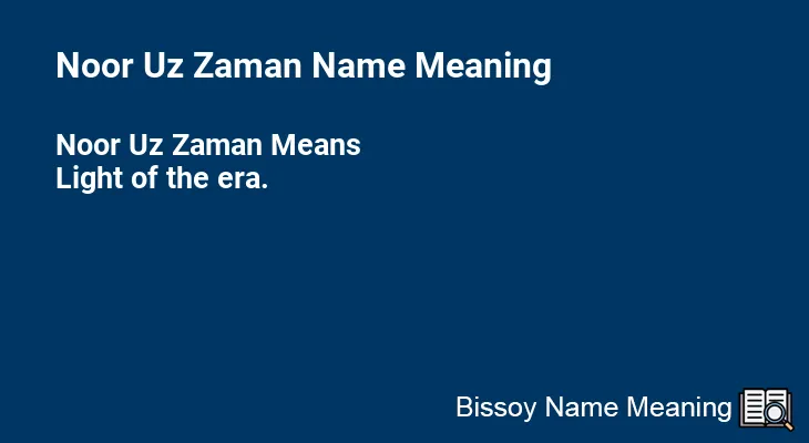 Noor Uz Zaman Name Meaning